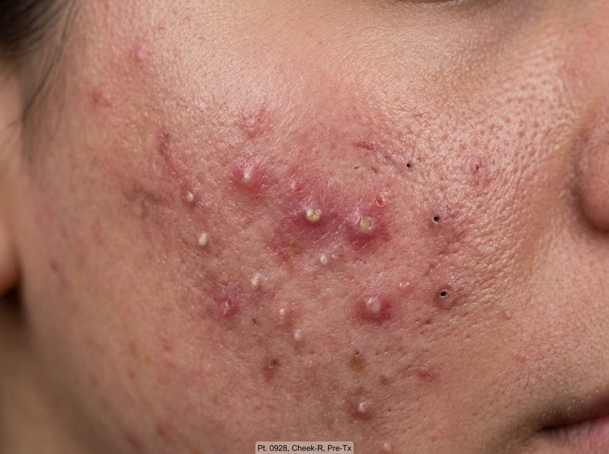 Severe Acne & Scar Laser Revision - Before Treatment